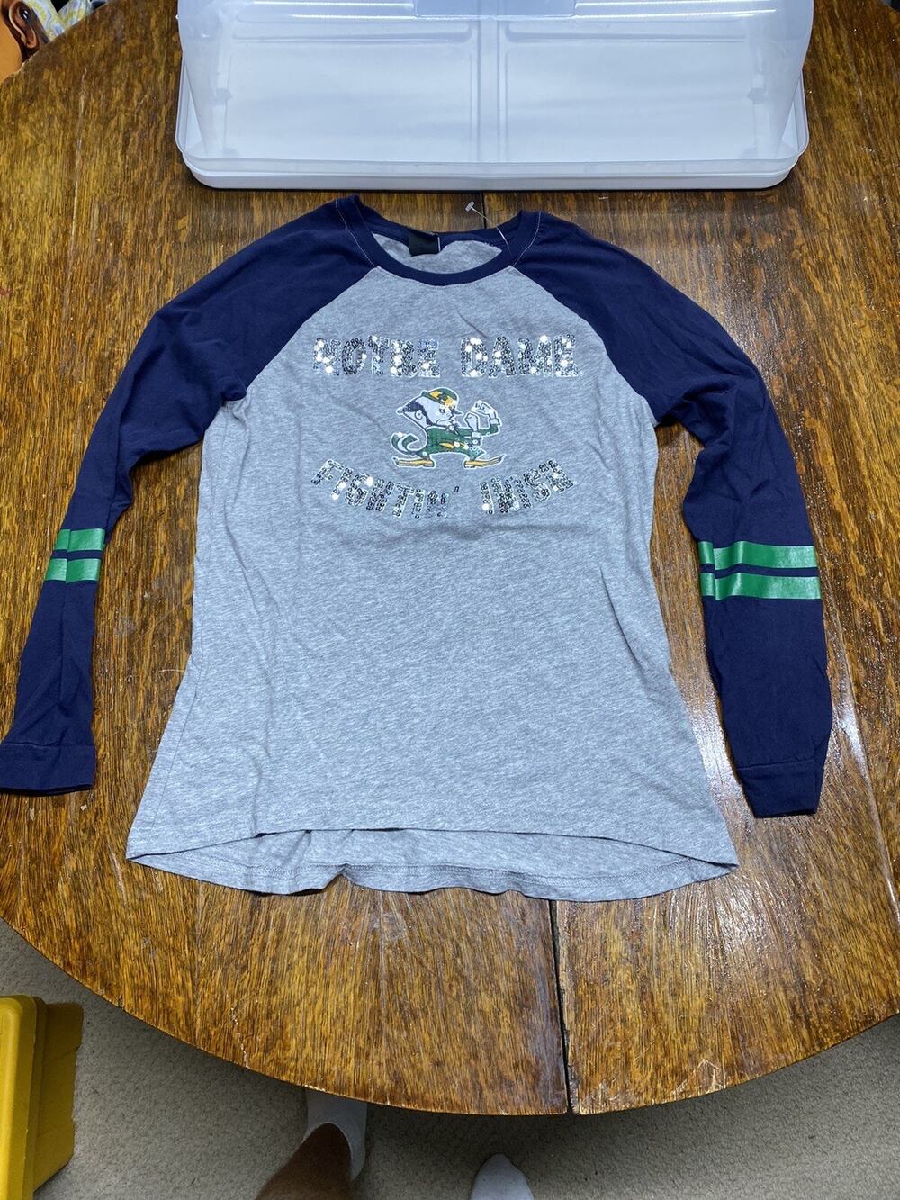 Notre Dame Fighting Irish Love Shirt Women's Juniors Medium Gray